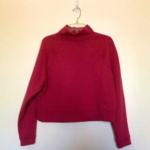Red turtleneck sweater